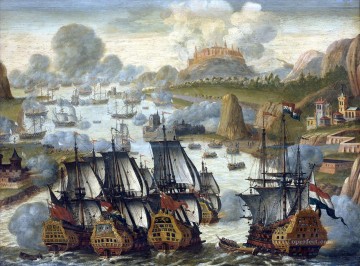 風景 Painting - ビーゴ湾の戦い 1702 年 10 月 23 日 海戦